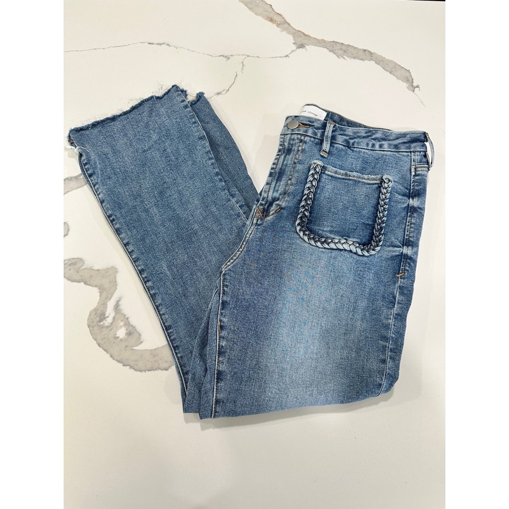 Dear John‎ Flare Jeans Braided Pocket High Rise Denim Jeans Size 31